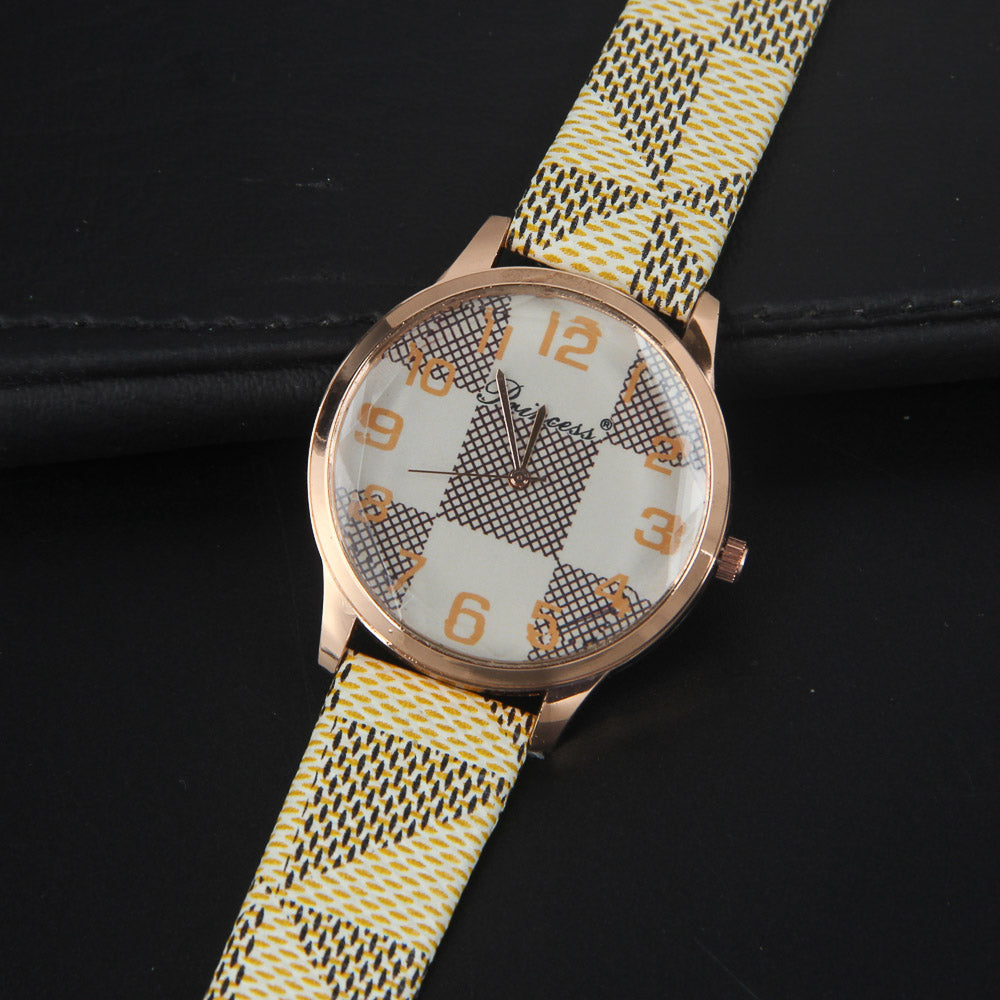 New Wrist Watch Rosegold Dial Offwhite Straps