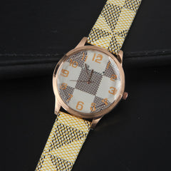 New Wrist Watch Rosegold Dial Offwhite Straps