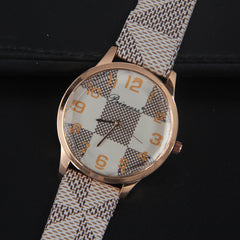 New Wrist Watch Rosegold Dial White Straps