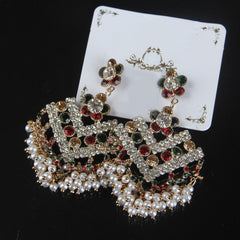 Womens Fancy Earring Red-Green