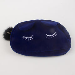 Blue Cat Cartoon Portable Makeup Storage Cosmetic Bag