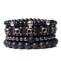 Mix Style Multiple BR4526 Beads Vintage Energy Leather Braided Bracelet