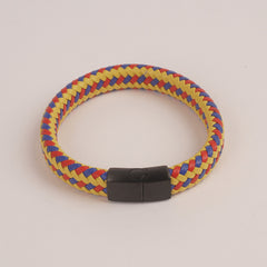Multi color Leather with Black magnetic lock Leather Bracelet