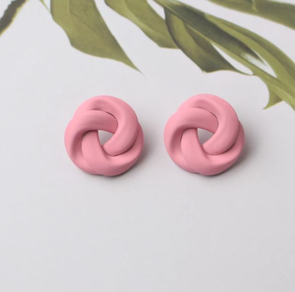 Pink Drop Dangle Women Korean Fashion Earrings