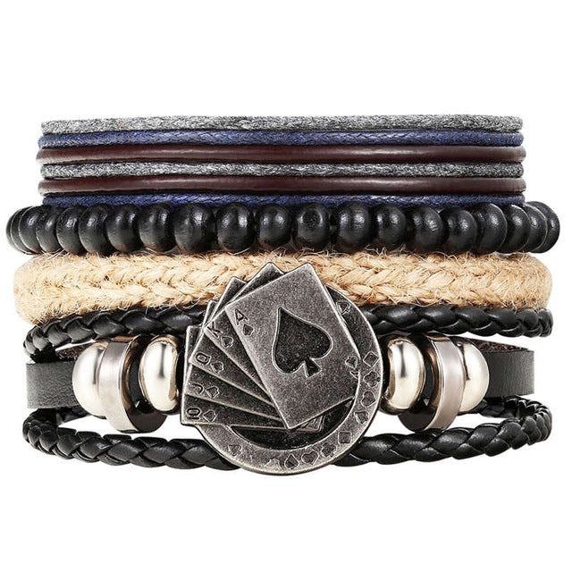 Poker Straight Flush Style Bracelet