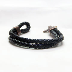 Punk Style Black Leather bracelet - Thebuyspot.com