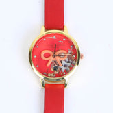 RED STRAP GOLDEN DIAL 1267 WOMEN WATCH