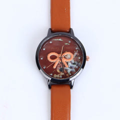 BROWN STRAP GOLDEN DIAL 1268 WOMEN WATCH
