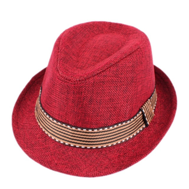 Red American Style Straw Cap Kids Sun Cap
