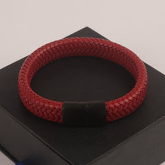 Red Leather Braid Bracelet