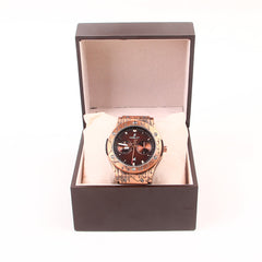 Red Leather Strap 1167 Men's Wrist Watch