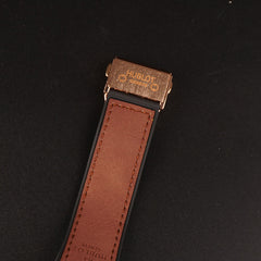 Mens Wrist Watch Rosegold Brown Design HB