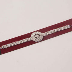 Silver Oval Shape Stone Bracelet - Thebuyspot.com