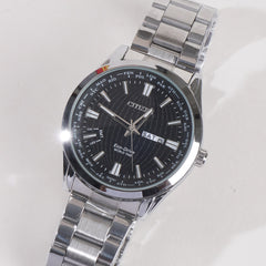 Silver Black Dial TBS-C Chain Watch
