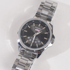 Silver Black Dial TBS-F Chain Watch