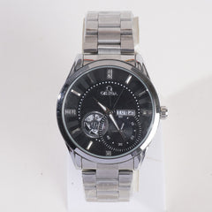 Silver Black Dial TBS-O Chain Watch