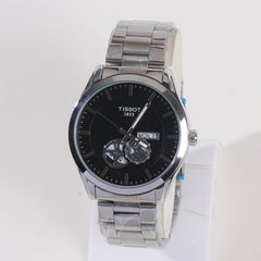 Silver Black Dial TBS-T Chain Watch