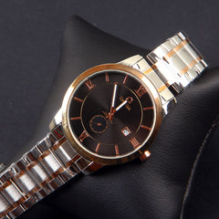 Silver Chain Black Dial 1242 Men's Wrist Watch