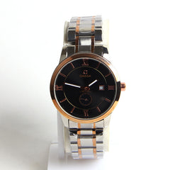 Silver Chain Black Dial 1242 Men's Wrist Watch