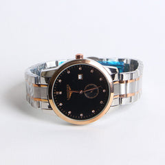 Silver Chain Black Dial 1243 Men's Wrist Watch