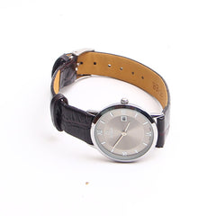 Silver Small Dial Brown Leather Strap 1198 Women Wrist Watch