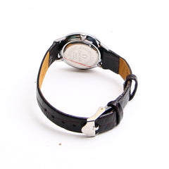Silver Small Dial Brown Leather Strap 1198 Women Wrist Watch