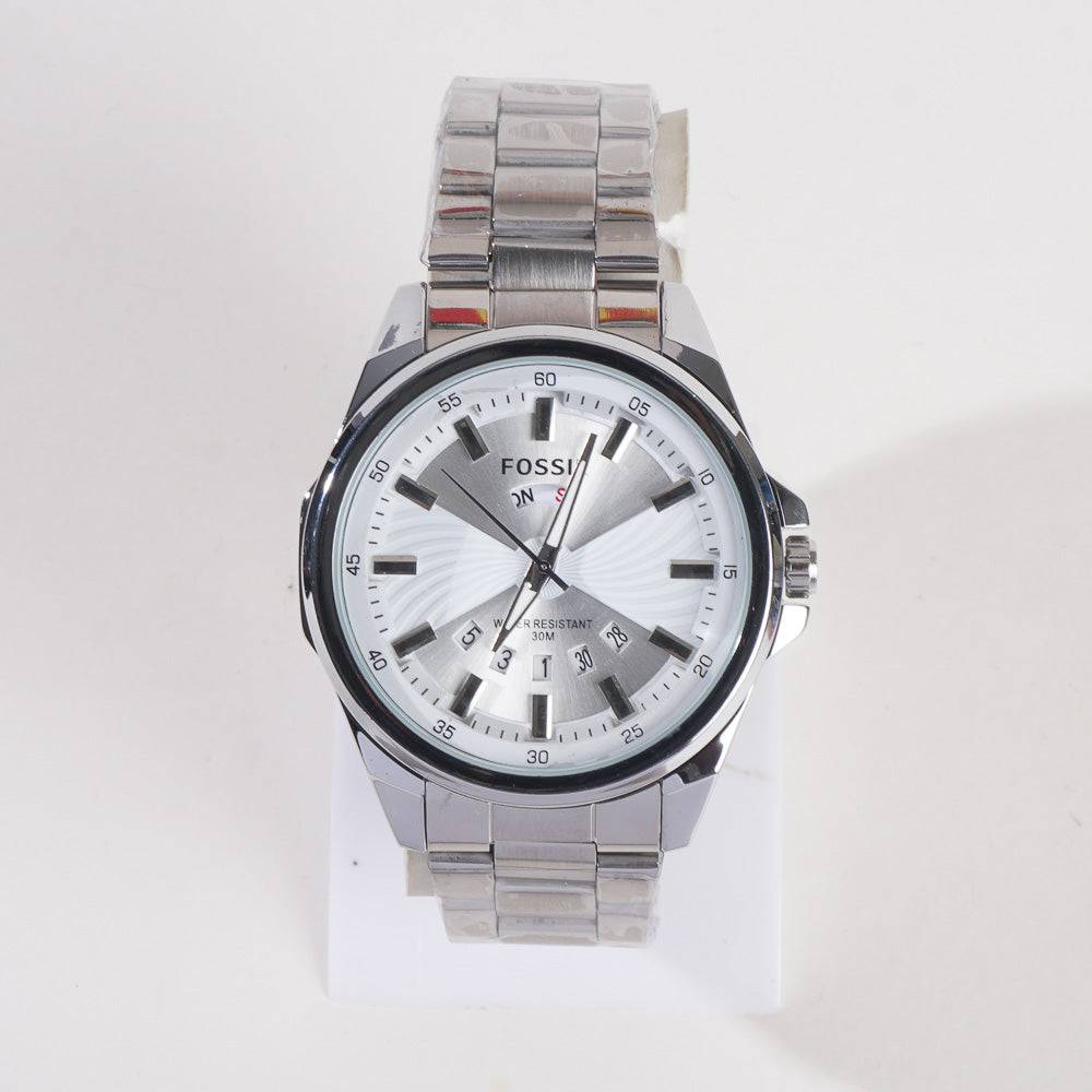 Silver White Dial TBS-F Chain Watch