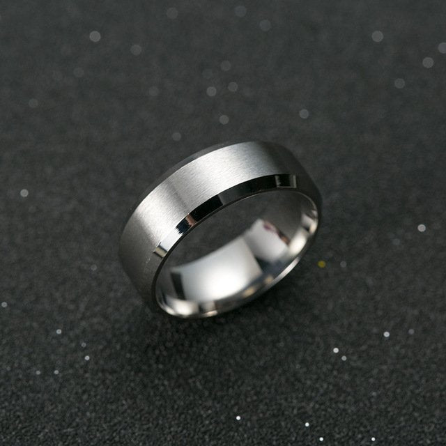 Silver Round Titanium Ring