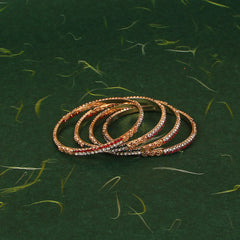 White & Green Pearl Bangles 4 Piece Set