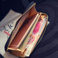 Women Checkbook Tassel Purse Leather Wallet - Thebuyspot.com