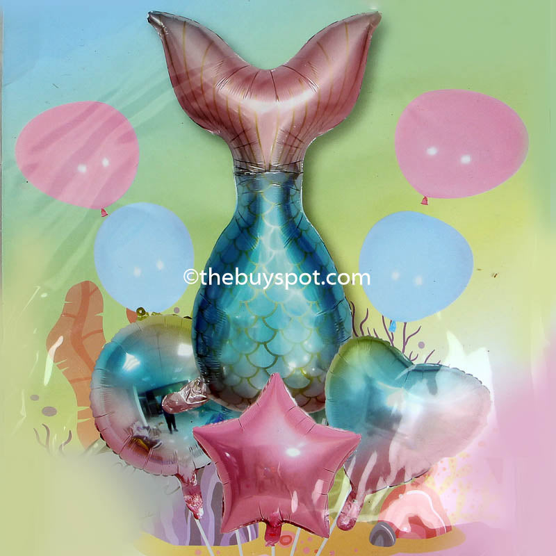Fish Star and Heart Shape Balloon 8 pcs Set