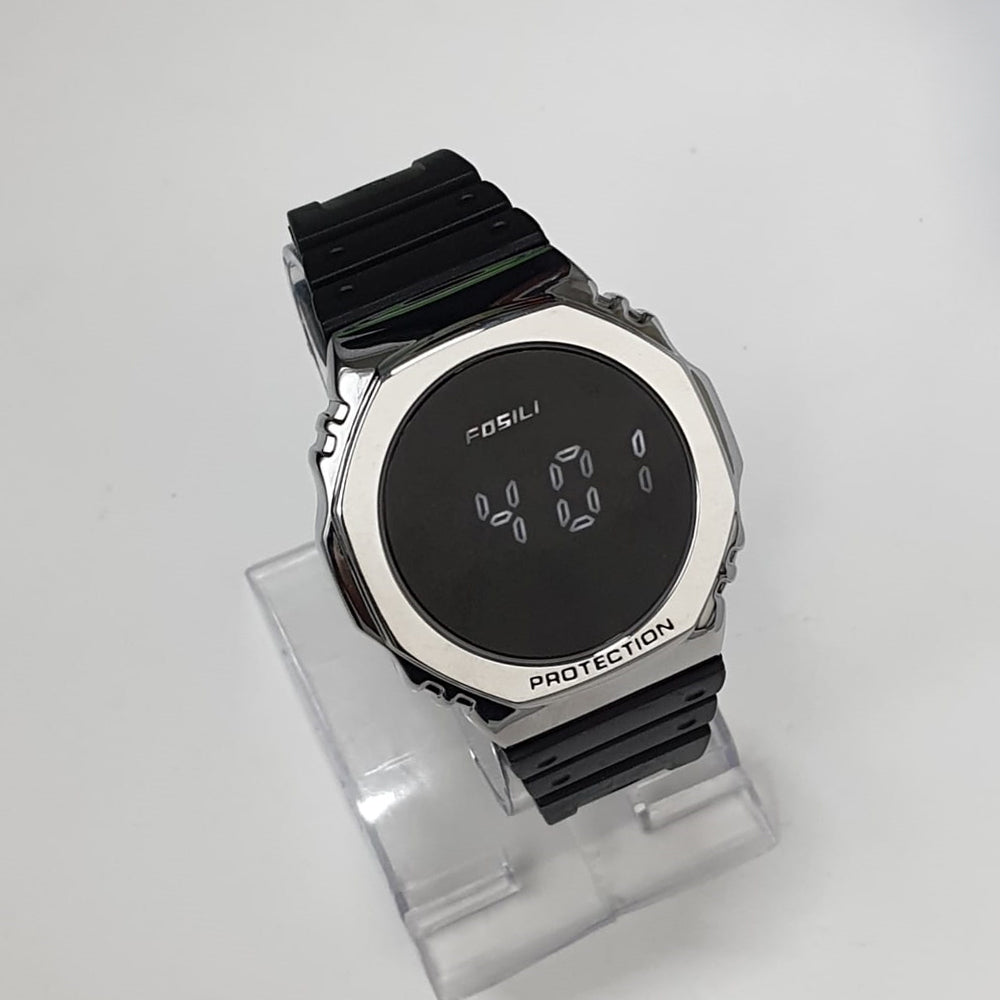 Digital LED Mans Watch Silver
