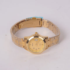 Womans Golden Chain Watch with Golden Dial DINUO