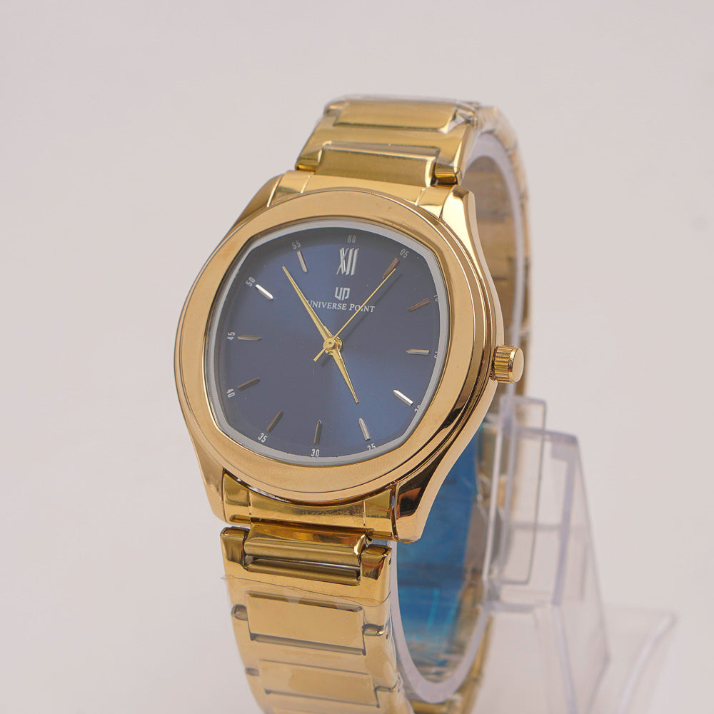 Golden Chain Mans Watch With Blue Dial