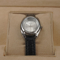 Woman Silver Watch with Black Straps RAHA