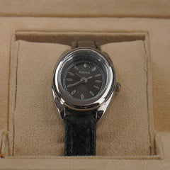 Woman Silver Black Watch with Black Straps RAHA