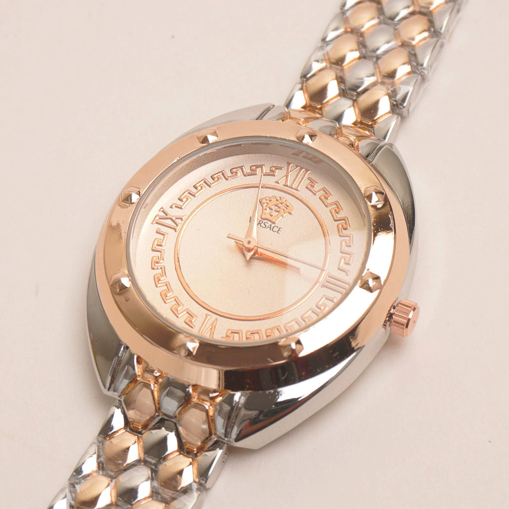 Two Tone Womens Chain Watch Rosegold V