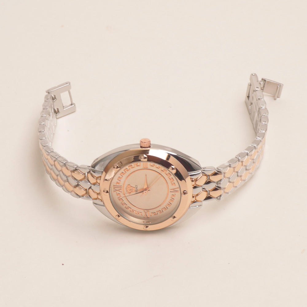 Two Tone Womens Chain Watch Rosegold V