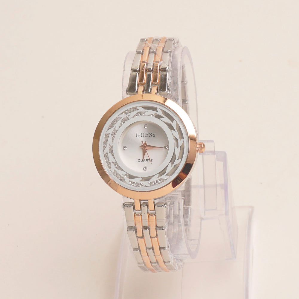 Two Tone Womens Chain Watch Rosegold G