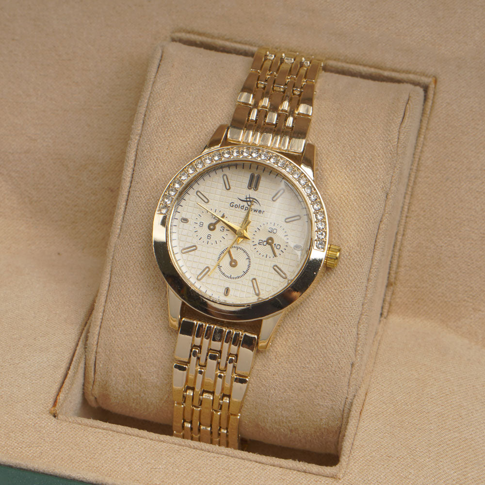 Woman Golden Chain Watch Golden Style