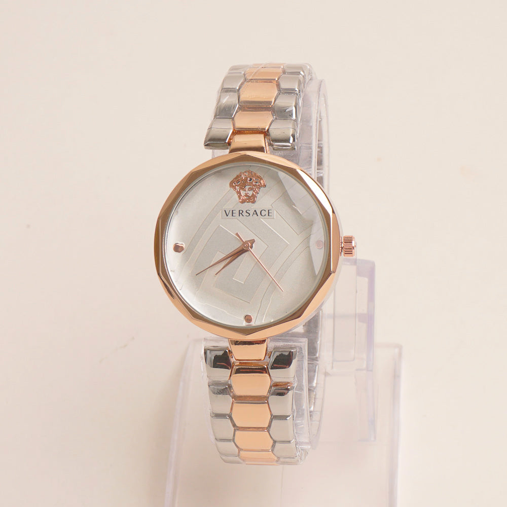 Two Tone Womens Chain Watch Rosegold V