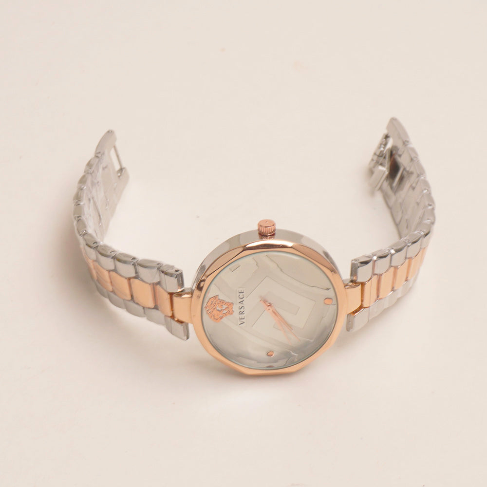 Two Tone Womens Chain Watch Rosegold V