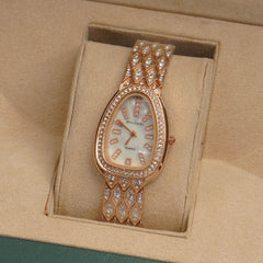 Woman Chain Watch Rosegold White