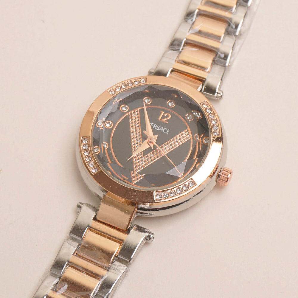 Two tone Womens Chain Watch Rosegold V