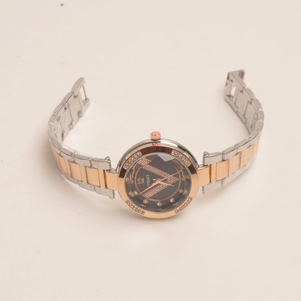 Two tone Womens Chain Watch Rosegold V