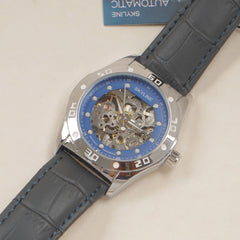 Mans automatic blue dial silver case Martyn line watch