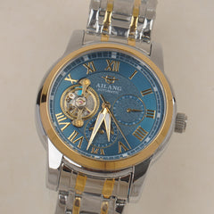 AILANG AL-8602G Men's Automatic Mechanical Skeleton Watch Blue Dial