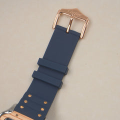 Men cart-ier 148 sqaure case Blue Golden watch