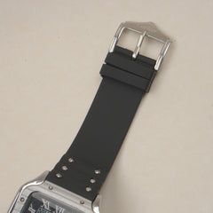 Men cart-ier 148 sqaure case silver black watch