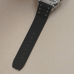 Men cart-ier 148 sqaure case silver black watch